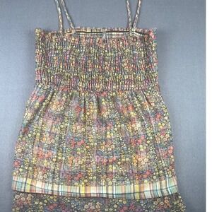 Charlotte Russe Floral Print Smocked Cami Top Women's Multicolor